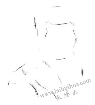 扮酷的男青年素描画法步骤01