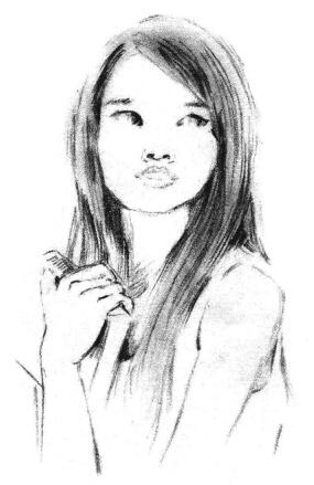 温柔的女人素描画法步骤05