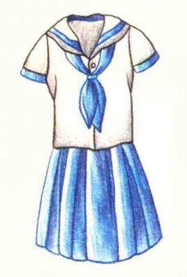 校服色铅笔简笔画画法步骤06