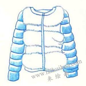 羽绒服色铅笔简笔画画法步骤03