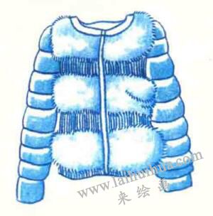 羽绒服色铅笔简笔画画法步骤05