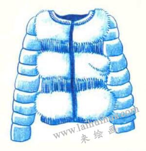 羽绒服色铅笔简笔画画法步骤06