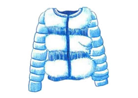 羽绒服色铅笔简笔画