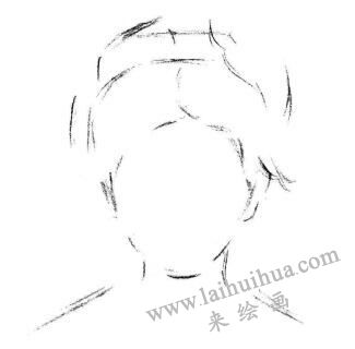 甜美的女孩素描画法步骤01
