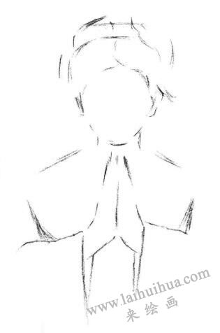 甜美的女孩素描画法步骤02