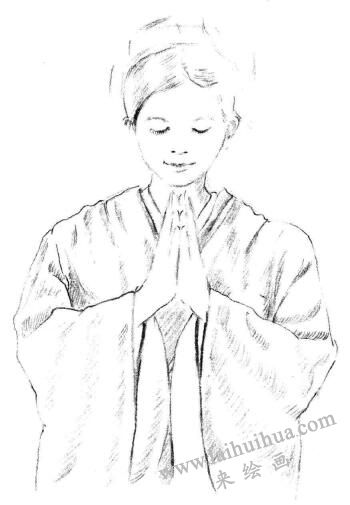 甜美的女孩素描画法步骤07