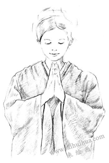 甜美的女孩素描画法步骤08