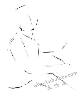 钢琴少年素描画法步骤01