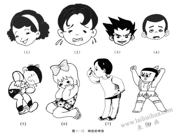 人物画法之神态的夸张表现