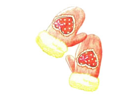 手套色铅笔简笔画