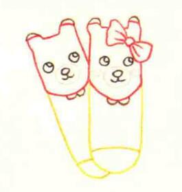 袜子色铅笔简笔画画法步骤03