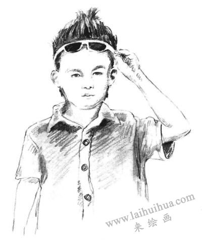 帅气的少年素描画法步骤09