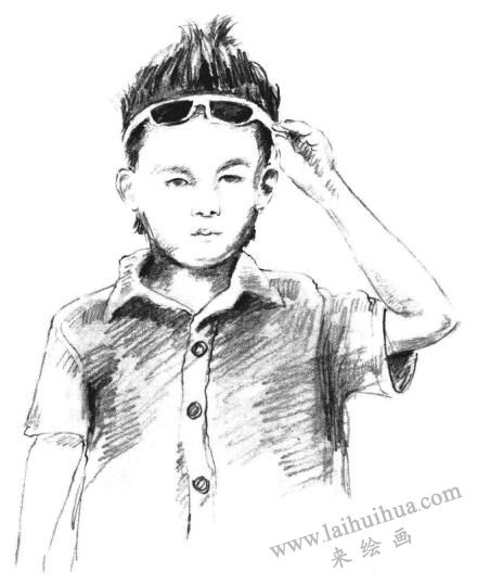 帅气的少年素描画法步骤10