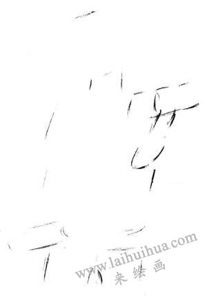 玩哑铃的男孩素描画法步骤01