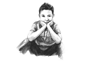羞涩的男孩素描画法步骤