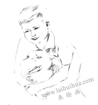 阳光男孩素描画法步骤04