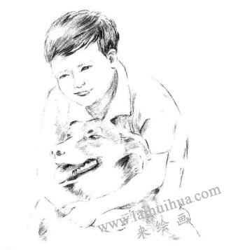 阳光男孩素描画法步骤06