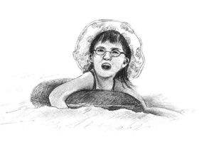 游泳的小女孩素描画法步骤
