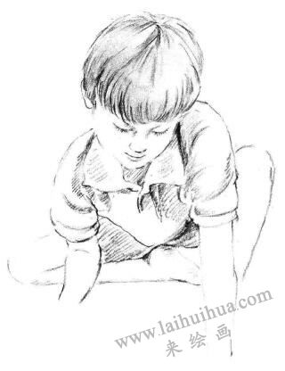 画画的男孩素描画法步骤04