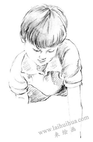 画画的男孩素描画法步骤05