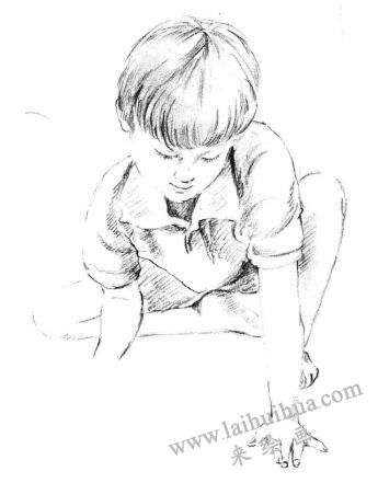 画画的男孩素描画法步骤06