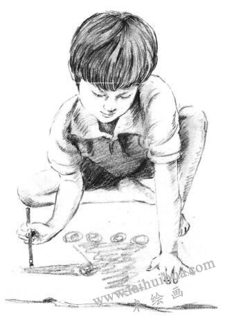 画画的男孩素描画法步骤10