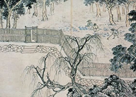 沈周《柳外春耕图》赏析