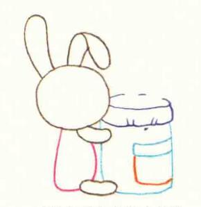 笔筒的色铅笔简笔画画法步骤02