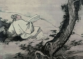 吴伟《松下读书图》赏析