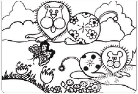 狮子王油棒画画法步骤01