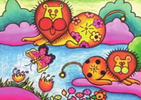 狮子王油棒画画法步骤