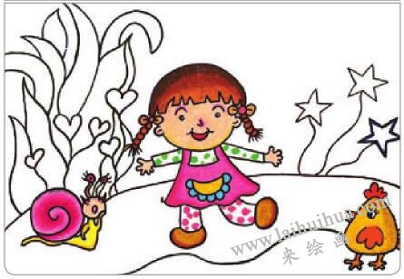 快乐的小安妮油棒画画法步骤03