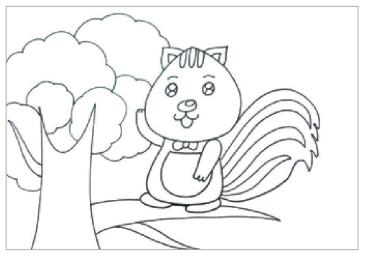 幸福的小松鼠油棒画画法步骤01