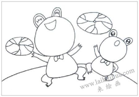 小青蛙呱呱油棒画画法步骤01