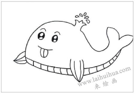 蓝鲸油棒画画法步骤01