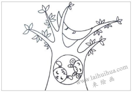 月色下的夜晚油棒画画法步骤01