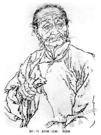 老妇像（白描）