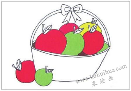 水果篮油棒画画法步骤02