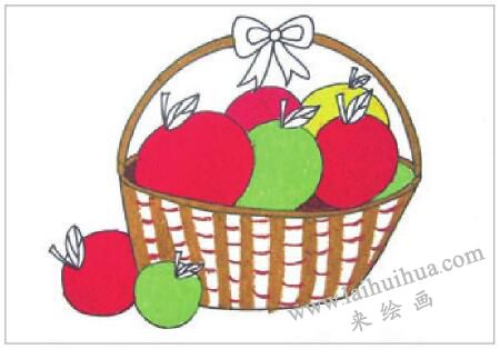 水果篮油棒画画法步骤03