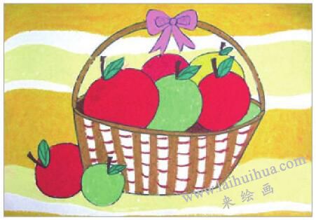 水果篮油棒画画法步骤05