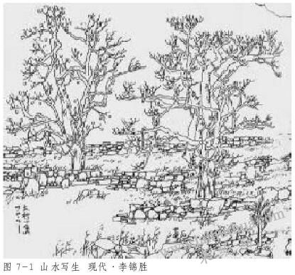 山水画写生作品01
