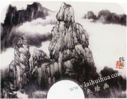 黄山云烟山水画作品