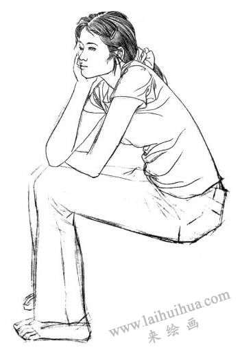 人物全身像素描的写生步骤03