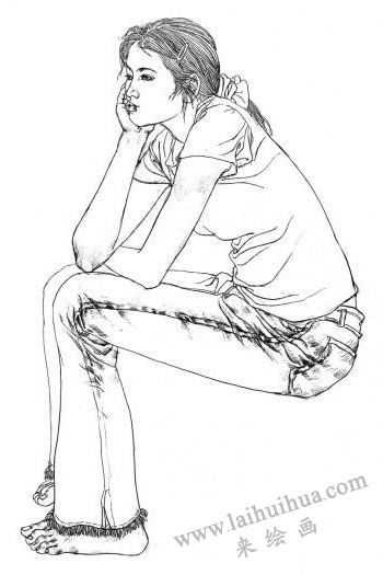 人物全身像素描的写生步骤04