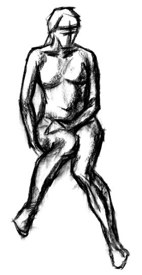 明暗法人体素描的写生步骤02