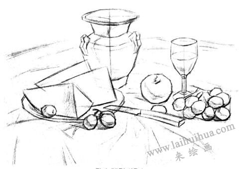 素描静物的写生步骤02