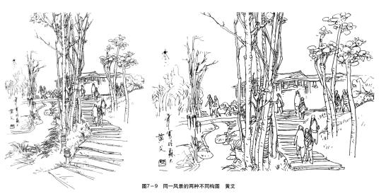 同一风景两种不同的构图