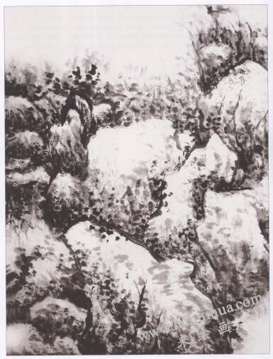 中国画石头的画法步骤05