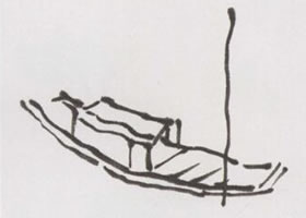 点景船只与亭台楼阁画法