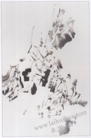 中国山水画作品的作画步骤01